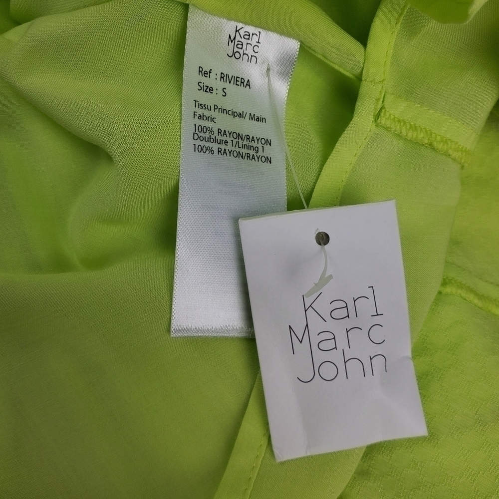 NEW Karl Marc John Lime Honeycomb Lined Dress S - Picture 6 of 10